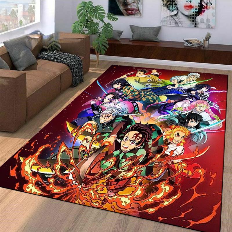 Anime Characters Designed floor mat, suitable as a non-slip mat for the living room or bedroom sofa