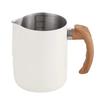Coffee Milk Frothing Pitcher Jug 304 Stainless Steel with Scale Wooden Handle Eagle Spout Latte Coffee Kitchen Cafe Accessories
