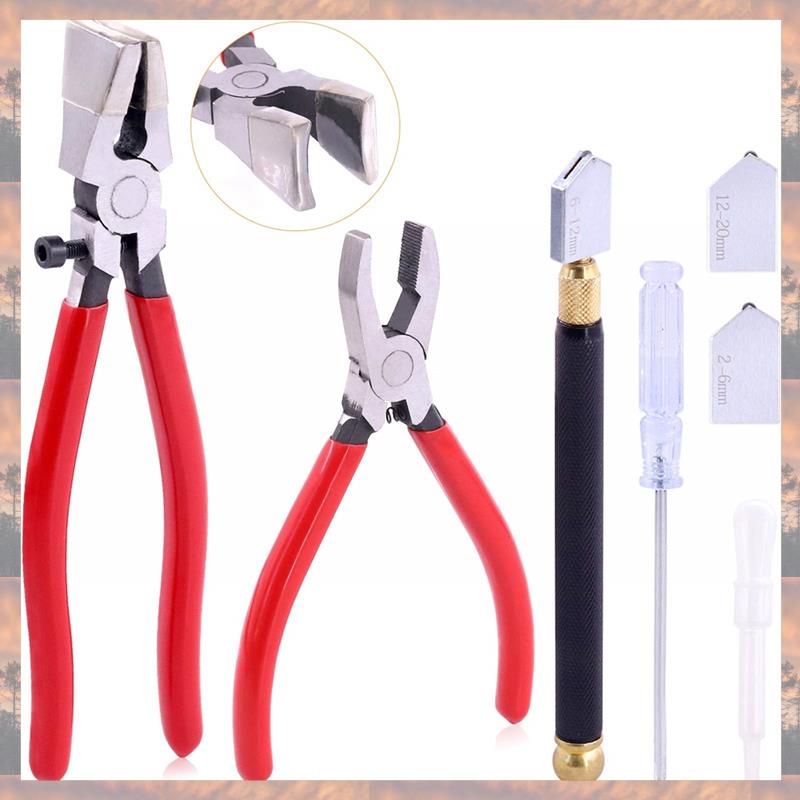 

2025 Trend Glass Running Breaker And Cutting Tool Set, Heavy Duty Glass Cutting Tools, For Stained Glass,Mosaic Cutting Pliers T