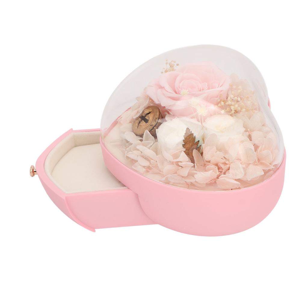 Šperkovnice ve tvaru srdce Svatba Konzervovaná květina Náhrdelník Prsten Úložný box Organizér pro ženy