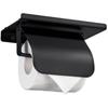 King's Arm Toilet Paper Holder with Shelf, Black (Single)