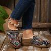Plus-size Warm Cotton Shoes 2025 Winter New Fleece Color-blocking Ethnic Style Home Women's Shoes