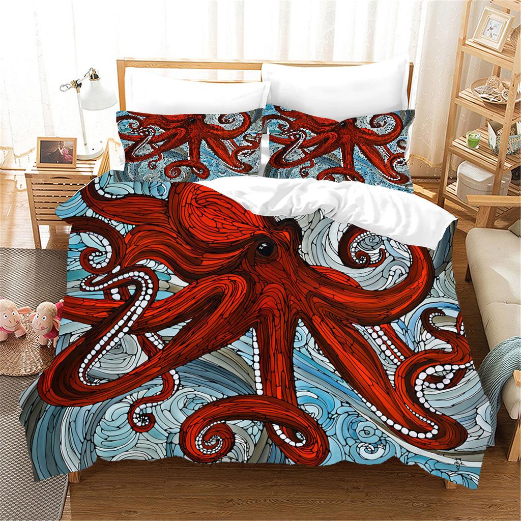 

Comforter New High Definition Octopus Image Extra Large Three Piece Bed Set One Two Comforter (quilt)-EU Single(135*200cm)3pcs