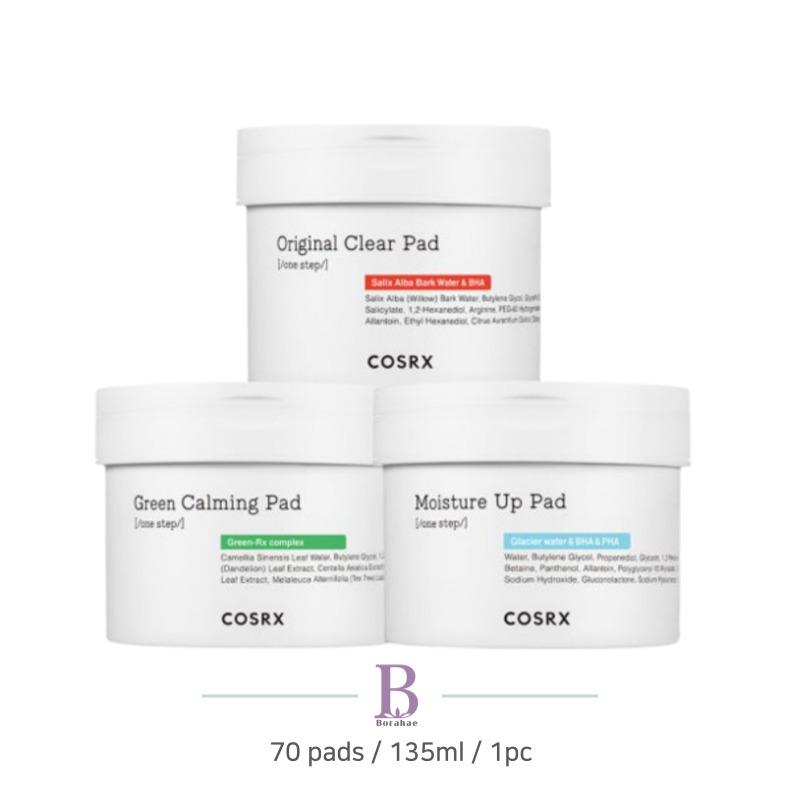 COSRX One Step Toner Pad 70pads 135ml (3 Types Original / Moisture Up / Green Calming)