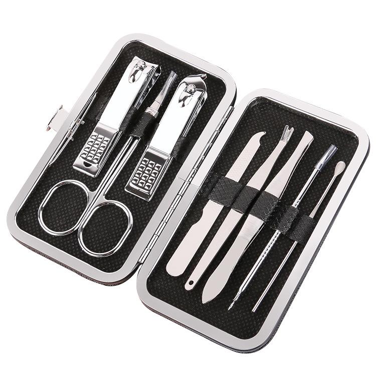 8-Piece Portable Leather Nail Clipper & Manicure Set