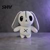 Embroidered Gothic Plushie Halloween Horror Bunny Plush Toy, Cute Creepy Rabbit Stuffed Animal Peripheral Collection Doll for Kids, Soft Collectible