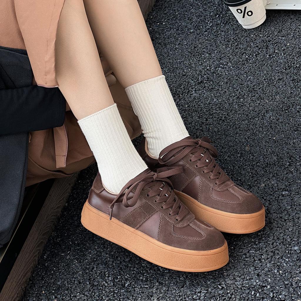 Platform-soled German training shoes for women's autumn new versatile polish sports and leisure board shoes Forrest Gump shoes for women