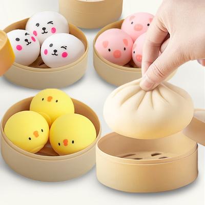 Cartoon-Tier-Knödel Anti-Stress-Ball Squishy Fidget Spielzeug Weicher Mehlball Brötchen Entlüftung Sensorische Entlastung Quetschspielzeug für Kinder Geschenk