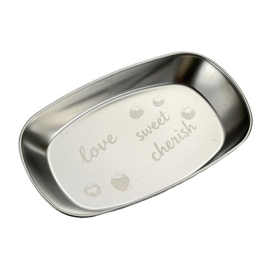 Stainless Steel Food Tray Storage Swallow Pattern Strawberry Bear Food Grade Portable A
