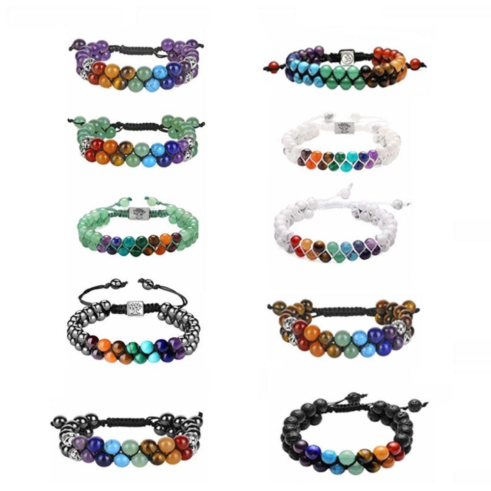 Vintage Stone Bracelet Bohemian Style Beaded String Bracelet  Hand Decoration