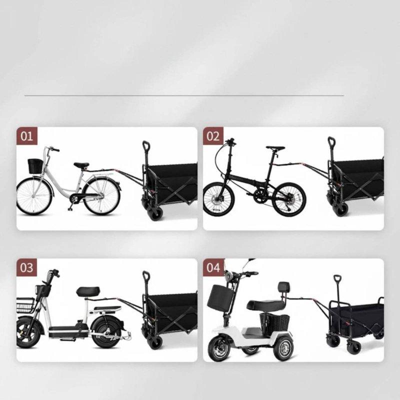 Camping Vehicle Connecting Rod Quick Release Bike Transport Wagon Pull Tow Bar Outdoor Gear Versatile Easy Installation