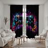 2 Pieces HD Digital Black Colorful Gamer Curtains Home Decorating Style Decorating Living Room Bedroom Rodding Curtains Effect S