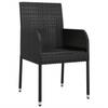 319887 vidaXL Garden Chairs 4 Pcs with Cushions Woven Resin Black