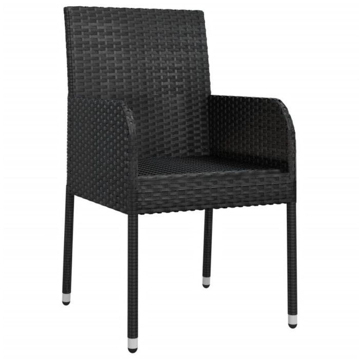 319887 vidaXL Garden Chairs 4 Pcs with Cushions Woven Resin Black