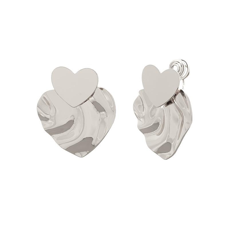 New Metal Heart-shaped Earrings Stylish Mosquito-repellent Holder Without Ear Holes Ear Clips