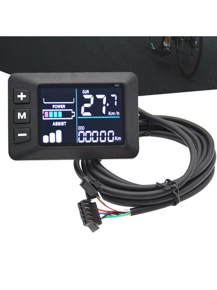 LCD Color Display for 22.2mm Handlebar Electric Bike Scooter Speedometer Odometers 6Pin Plug Control Panel LCD Display