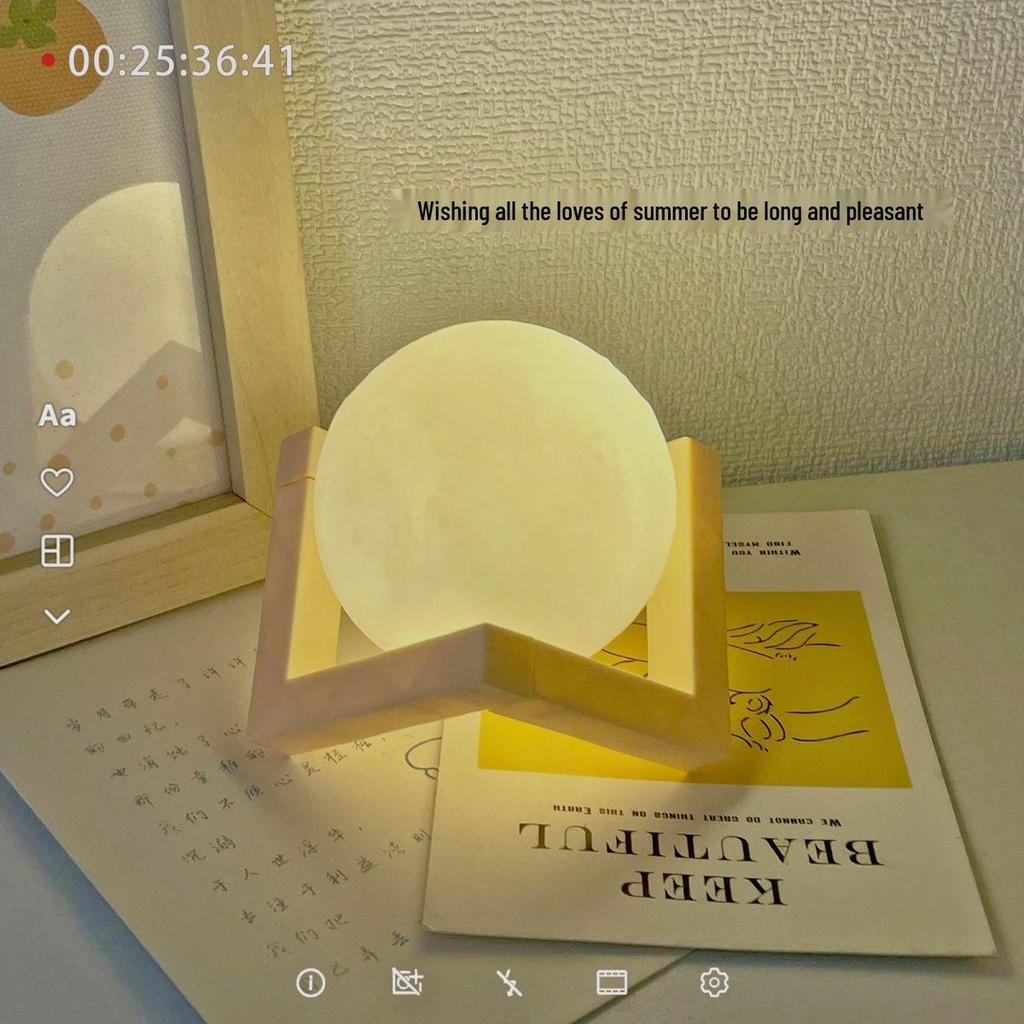 3D Ay Lambası Gece Lambası - Kız Arkadaşının veya En İyi Arkadaşının Doğum Günü İçin Mükemmel Yatak Başı Hediyesi