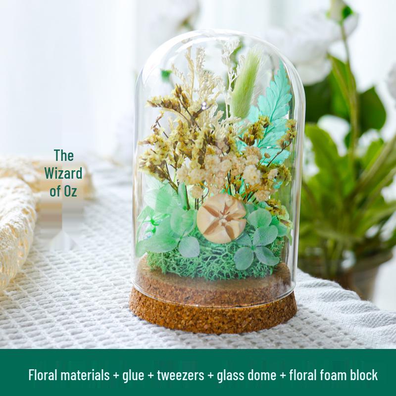 Preserved Flower Glass Dome DIY Kit for Handmade Decoration and Gifts