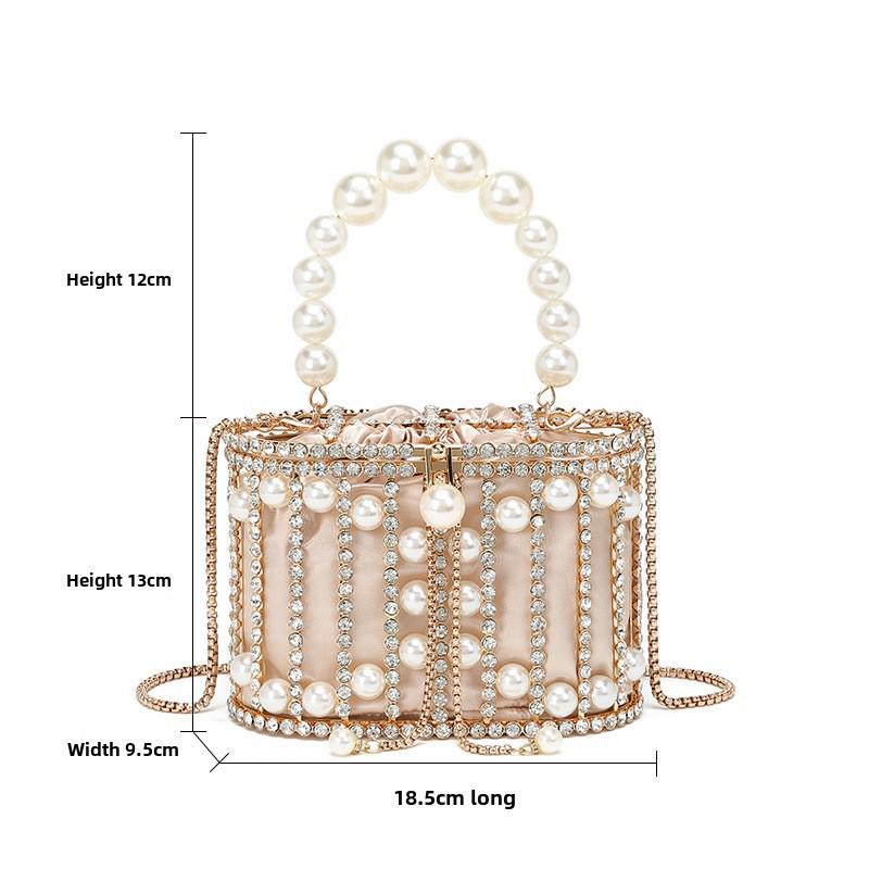 Diamond Pearl Birdcage Handbag: 2025 Fashionable Women's Shoulder Crossbody Bag