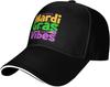 Mardi Gras Vibes Baseball Cap Adjustable Polyester Casual Outdoor Sports Hat Unisex