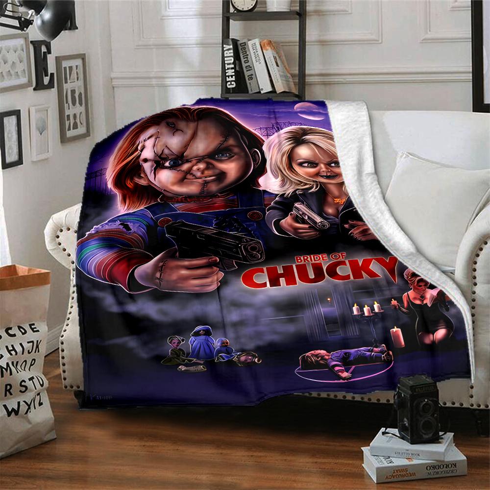 1pc Blanket - CHUCKY Print Design,Lightweight Blanket for Sofa,Bed- Soft &Warm,Gift for All Seasons