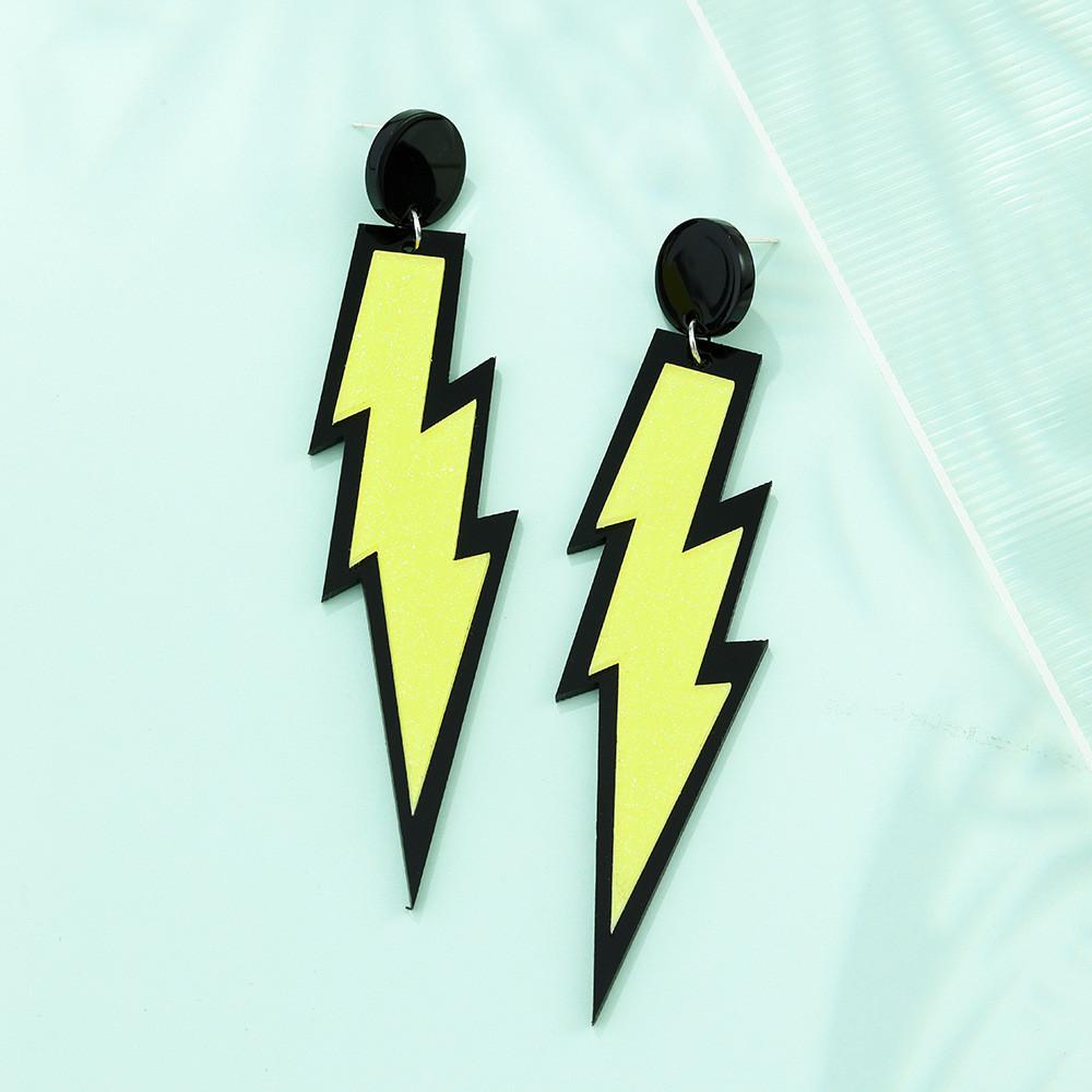 Lightning Earrings Women Colorful Alloy Jewelry Fashion Ornament Decoration