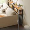 Narrow Bedside Gap Table, Wall-Mounted Long Slim Table, Bed End Table, Sofa Back Gap Storage Cabinet Shelf