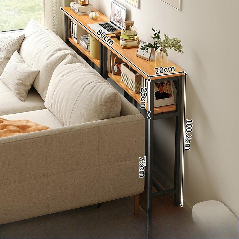 Narrow Bedside Gap Table, Wall-Mounted Long Slim Table, Bed End Table, Sofa Back Gap Storage Cabinet Shelf