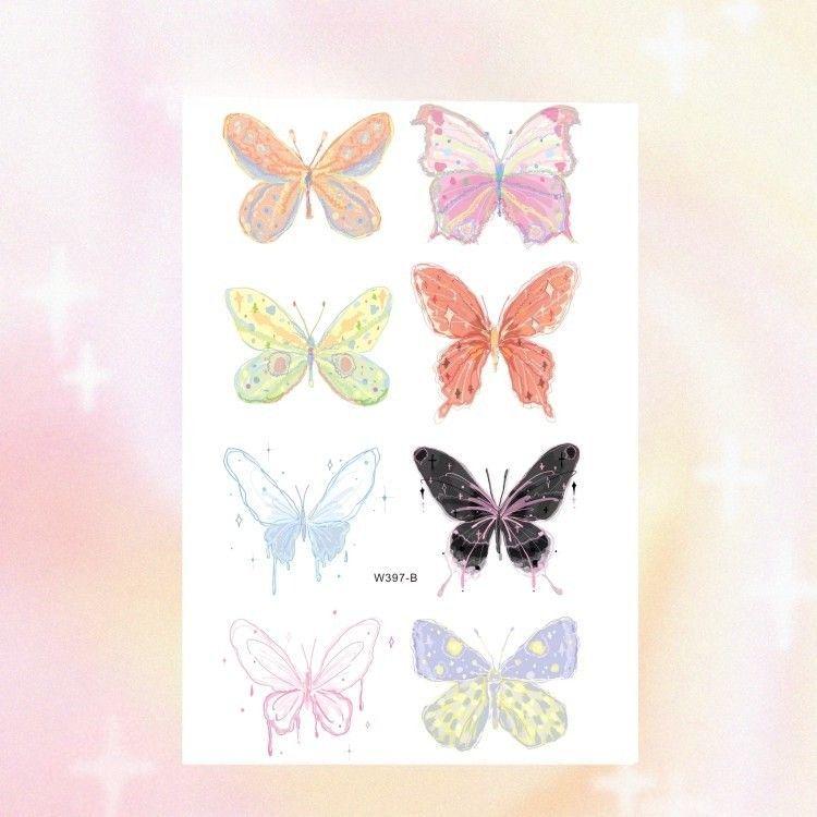Waterproof Realistic Butterfly Tattoo Sticker – Small, Fresh, Aesthetic Cartoon Style, Long-Lasting, Personalized Colors