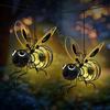 Solar Iron Bee Statue With LED Fairy Lights Outdoor Waterproof Hanging Tree Ornaments For Fence Yard Courtyard Garden Art Decor