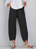 Women Plus Size Casual Loose Solid Color Nine Point Pants Cross Border Collection New