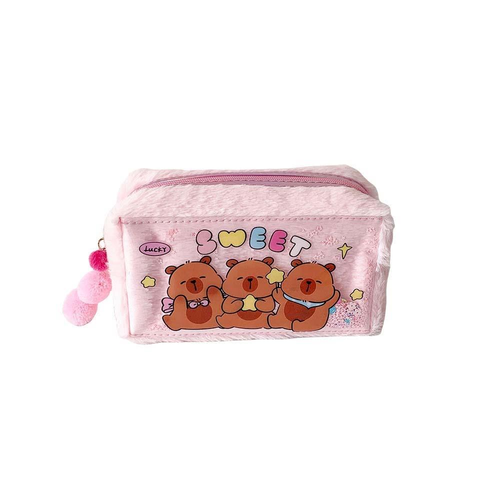 Pencil Case Capybara Plush Pen Bag Plush PVC Capibara Plush Pencil Pouch Children