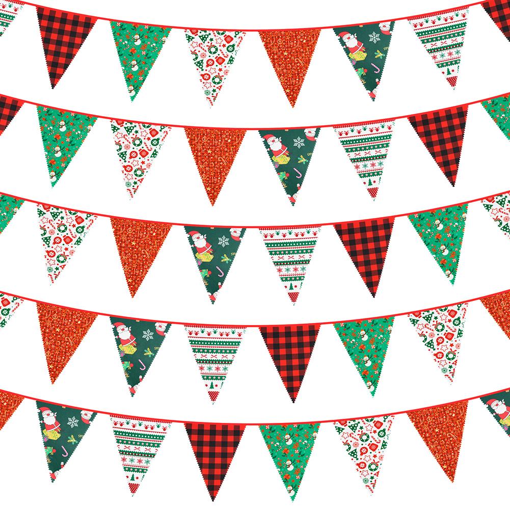 10 Meter Fabric Triangle Flag Garland with 36 Triangular Flags for Events Classroom Decoration and Festive Backgrounds
