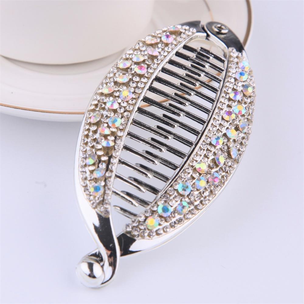 Rhinestone Fish Shape Banana Hair Clips Ponytail Holder for Women Girls Banana Clips Crabs Claws Hair Styling Accessories