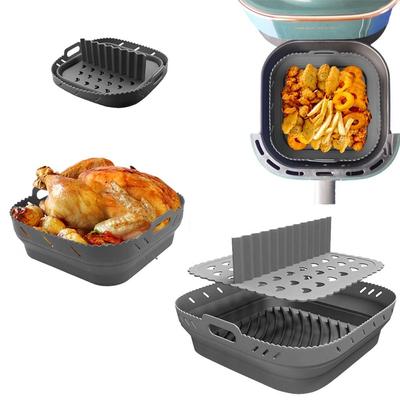 Round/Square Silicone Air Fryer Trays Reusable Fryer Baking Tray  Baking Tray Pad
