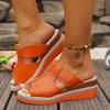 Women Wedge Slippers 2025 Platform Shoes Women Anti-Slip Wear-Resistant Sandals Fashion Round Toe Open Toe Slippers Slides Women