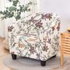 Club Chair Slipcover Stretch Armchair Covers Floral Print Tub Chair Cover Spandex Single Couch Cover with Seat Cushion Slipcover