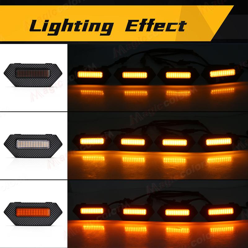 For Toyota Tacoma TRD Pro Trailhunter 2024 Car Front Grille Light LED Yellow Warning Light Daytime Running Lamp Headlight 12V