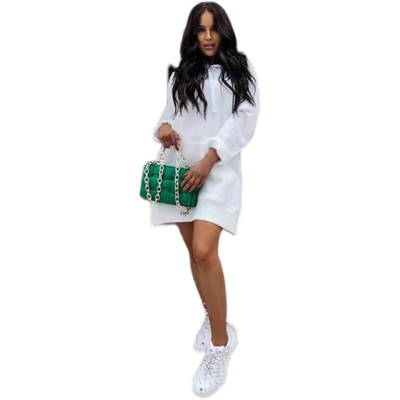 Damska bluza z kapturem i kieszenią, gładka, w dużych rozmiarach, na jesień i zimę, z długim rękawem, 2024