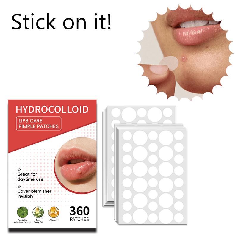 360 Unidades Parche para Ampollas Bucales Parche para Calenturas Labiales Parche para Ampollas Labiales Curación de Calenturas Hidrocoloide Pegatinas para el Cuidado de los Labios Parche para Ampollas Bucales