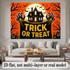 Party Backdrop Halloween Orange Flat Banners Spooky Haunted House Celebrations Wedding Event Photo Background Front Door Decor