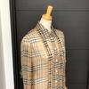 BURBERRY Check pattern see-through Blouse Shirt Long sleeve shirt