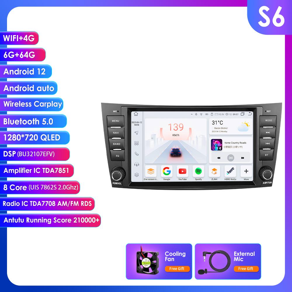 OSSURET 8" for Mercedes Benz E-class W211 E200 E220 E300 E350 E240 E270 E280 W219 with Car Radio Support Wireless Intelligent DVR Carplay Android Auto