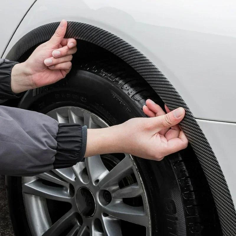 NEW Carbon Fiber Patterned Car Wheels Tire Arches General Car Wheel Fenders Horn Arches Decorative Lips Extended Molded Protect