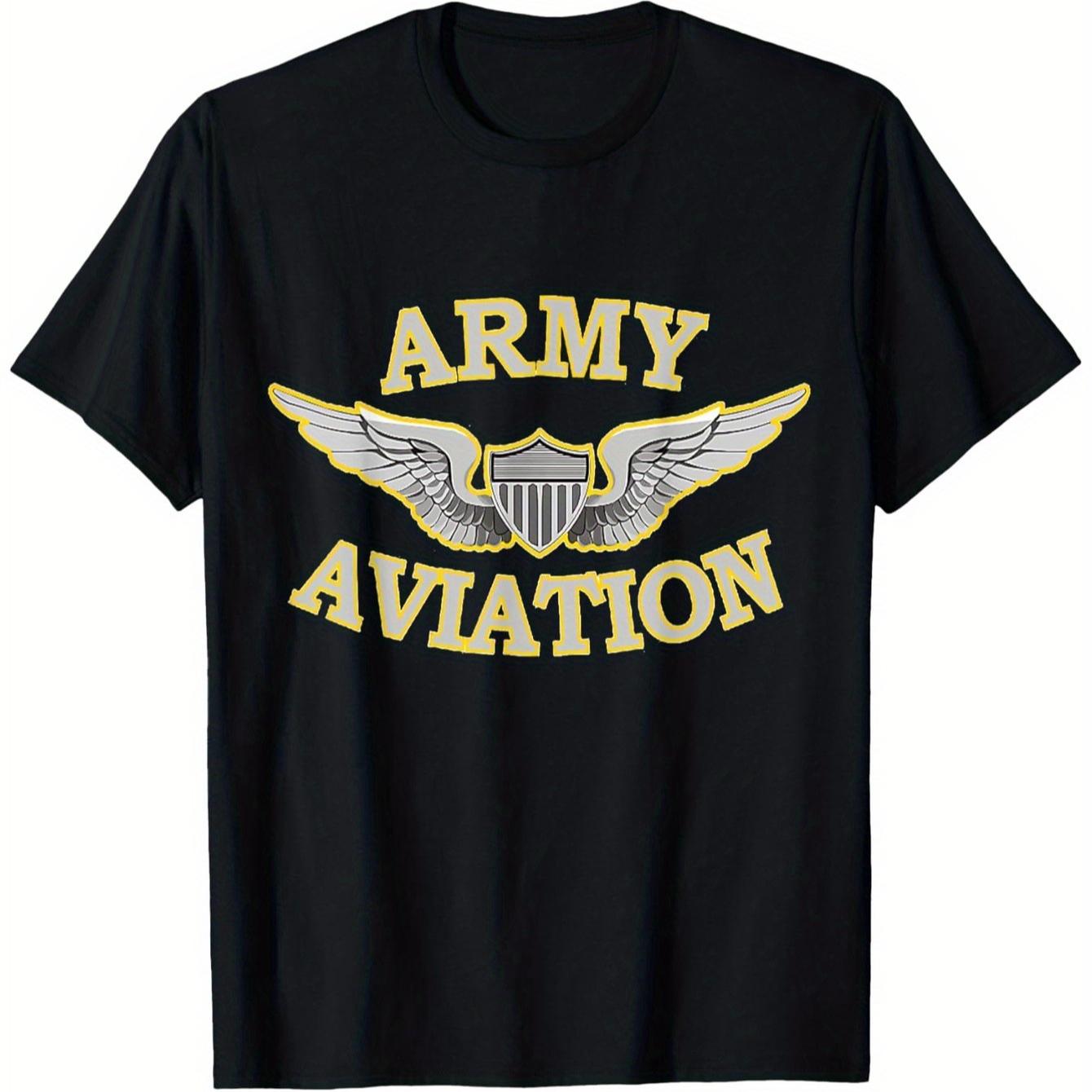 

US Army Aviation Badge Graphic Unisex TShirt 100 Cotton ONeck Short Sleeve Summer Casual Mens Tshirt Streetwear 4XL