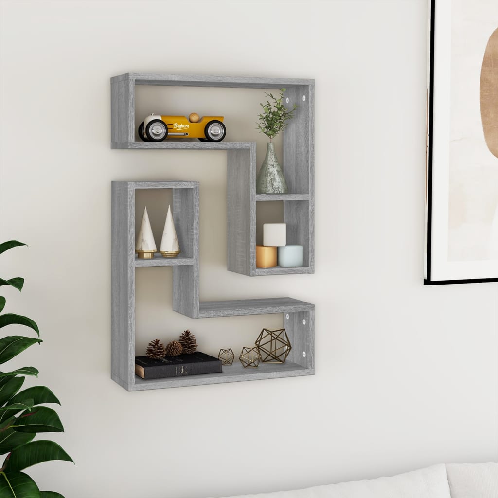 Wall Shelves 2 pcs Grey Sonoma 50 x 15 x 50 cm Particleboard