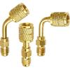 Coitak R32 R454B Refrigerant Brass Adapter, 3 Pcs, 1/4" Female To Male | Reverse Thread, R454B Gauges Refrigerant Adapter, Premium Brass, Leak-Proof