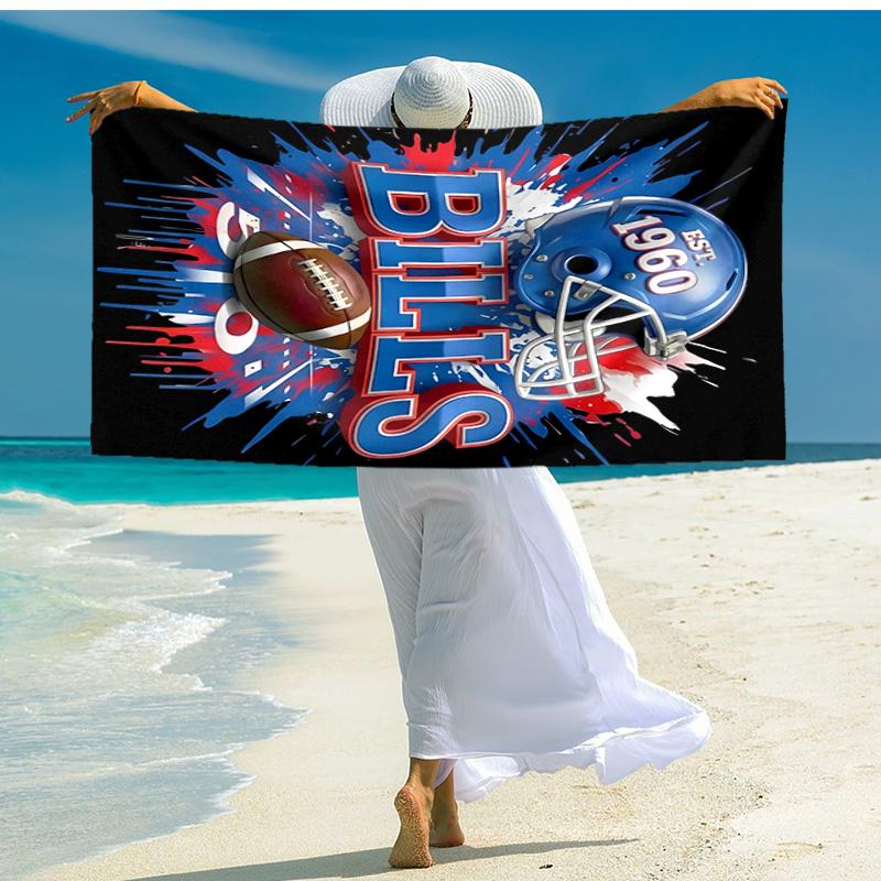 Proof Beach Towel with Buffalo Bill LOGO Pattern - Soft,absorbent,quick-drying,machine Washable - Perfect for Swimming,camping,bathing