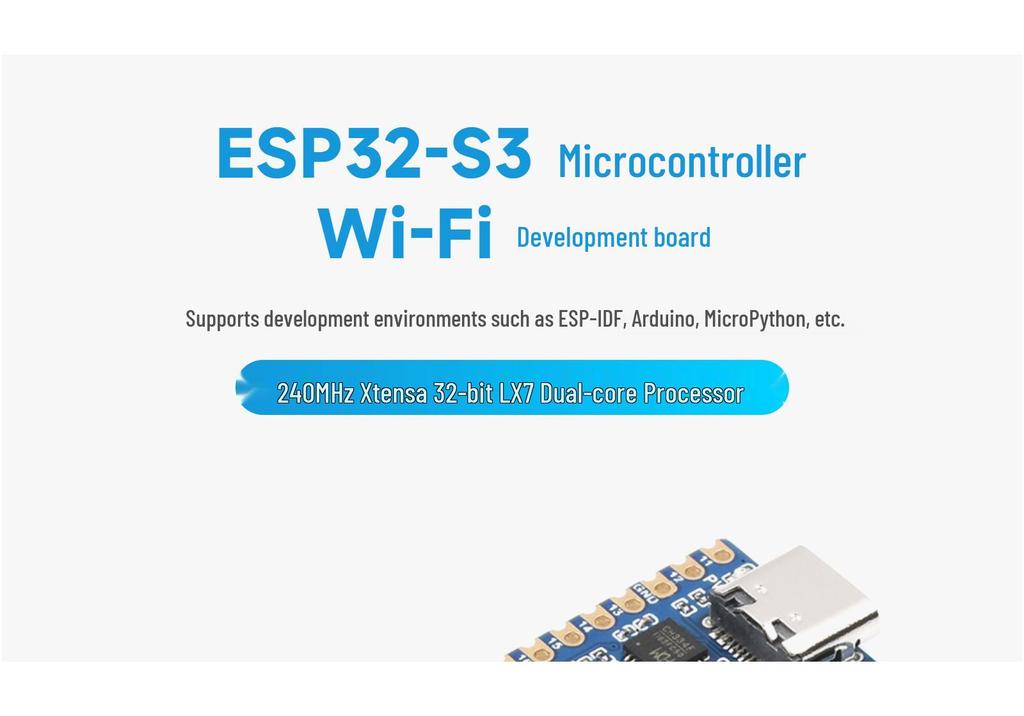 ESP32-S3 Dual-Core 240MHz Wi-Fi Dev Board