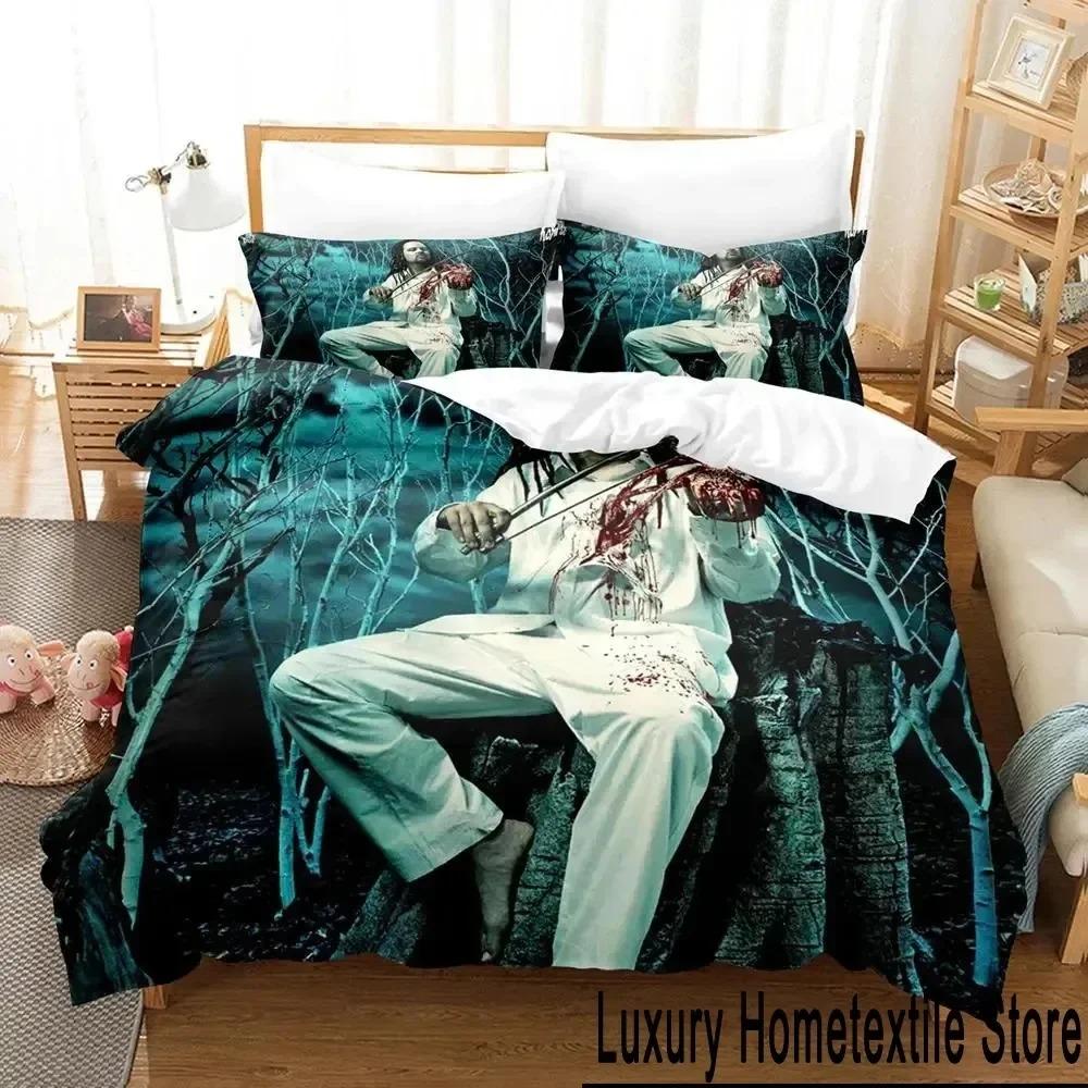 

Комплект постельного белья с 3D-принтом Korn Rock, пододеяльник, комплект постельного белья, пододеяльник, наволочка, одеяло размера king-size, комплект постельного белья для мальчиков и взрослых EU Single 135x200cm